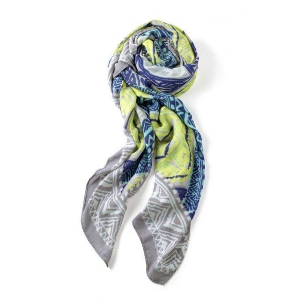 Stella and Dot scarf - white blue and yellow